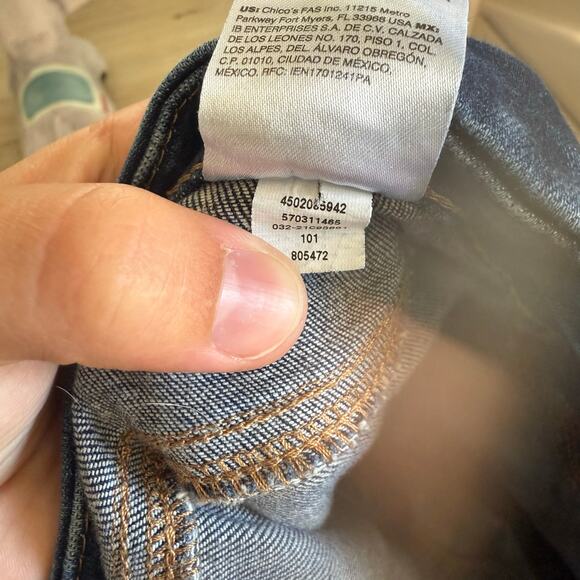 Chico's Women's Pull On Slim Boot Jeans High Rise Seamed Size 2.5R / 14R - Picture 5 of 7